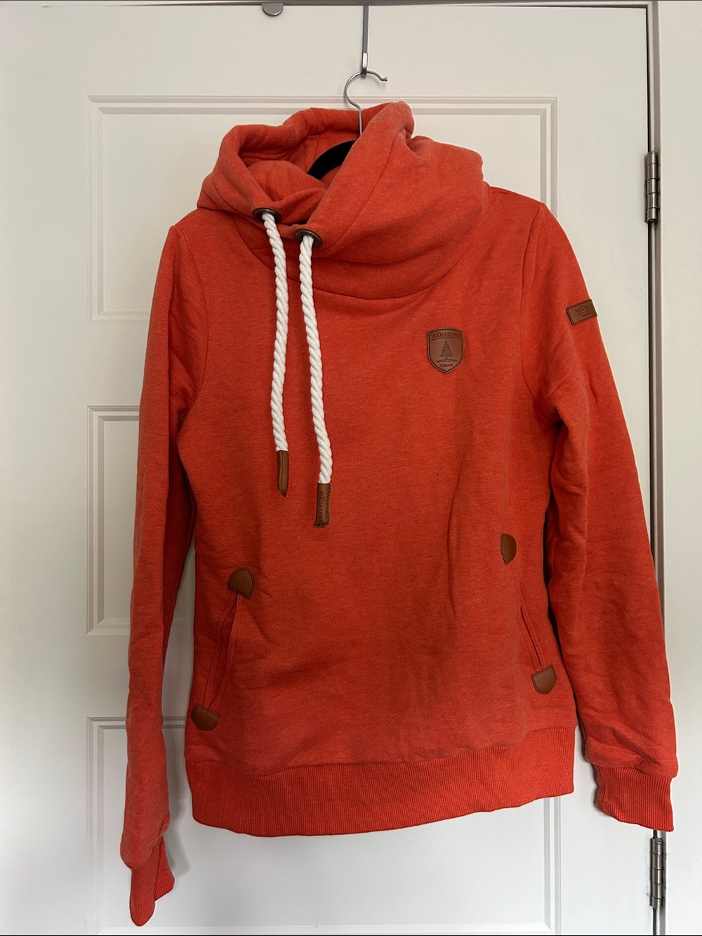 Wanakome Women's Cowl Hoodie in Burnt Orange